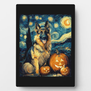 Süßer Deutscher Schäferhund Halloween-Kürbis  Fotoplatte