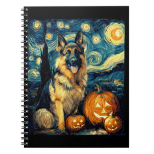 Süßer Deutscher Schäferhund Halloween-Kürbis  Notizblock