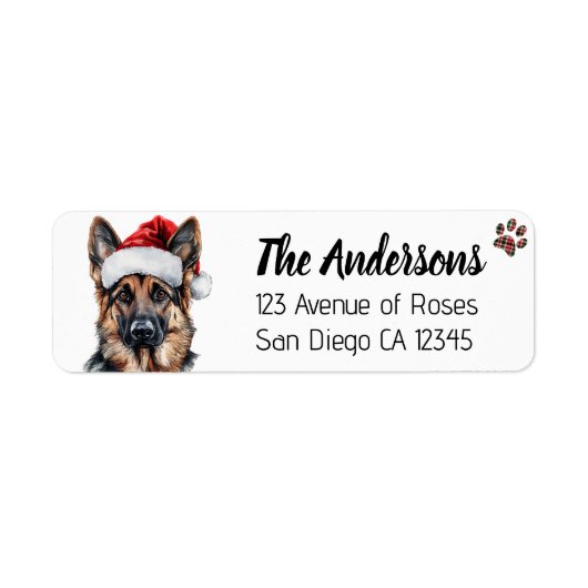 Süßer deutscher Schäferhund mit Weihnachtsmannmütz (Vorne)