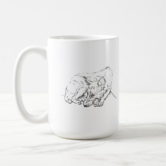 Süßer Deutscher Schäferhund Personalisierter Kaffe Kaffeetasse (Links)