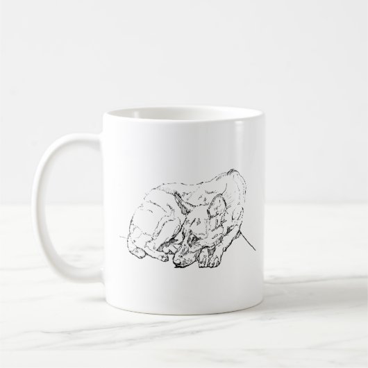 Süßer Deutscher Schäferhund Personalisierter Kaffe Kaffeetasse (Links)