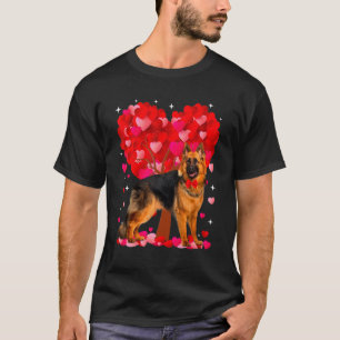 Süßer Deutscher Schäferhund Valentinstag Herz Pupp T-Shirt