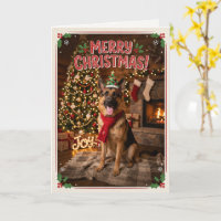 Süßer deutscher Schäferhund Weihnachten Hunde Lieb
