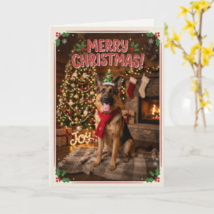 Süßer deutscher Schäferhund Weihnachten Hunde Lieb Karte