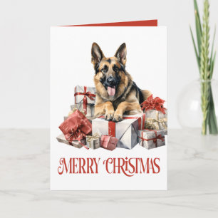 Süßer Deutscher Schäferhund Weihnachten Hundeliebh Karte