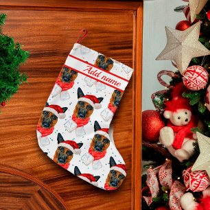 Süßer deutscher Schäferhund Weihnachtsmuster Kleiner Weihnachtsstrumpf