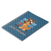 Süßer Deutscher Schäferhund-Welpe Cartoon Sternenh Notizblock (Linke Seite)