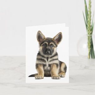 Süßer deutscher Schäferhund-Welpe Hallo Liebe Blan Karte
