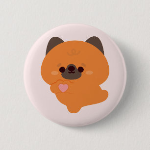 Süßer deutscher Schäferhund-Welpe voller Liebe Button