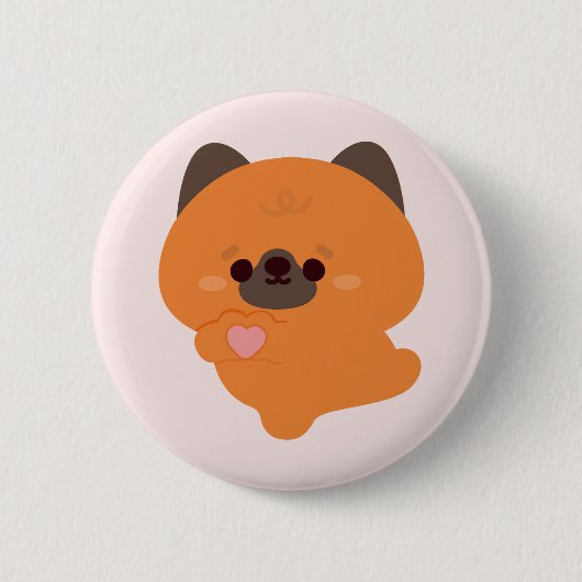 Süßer deutscher Schäferhund-Welpe voller Liebe Button (Vorderseite)