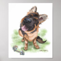 Süßer Deutscher Schäferhund-Welpen-Cartoon