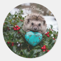Süßer Dezember-Igel mit Türkis-Herz