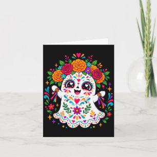 Süßer Dia de los Muertos-Geist-Zuckerschädel Karte