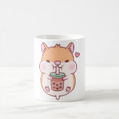 Süßer dicker Hamster liebt Boba-Tee Kaffeetasse (Mittel)