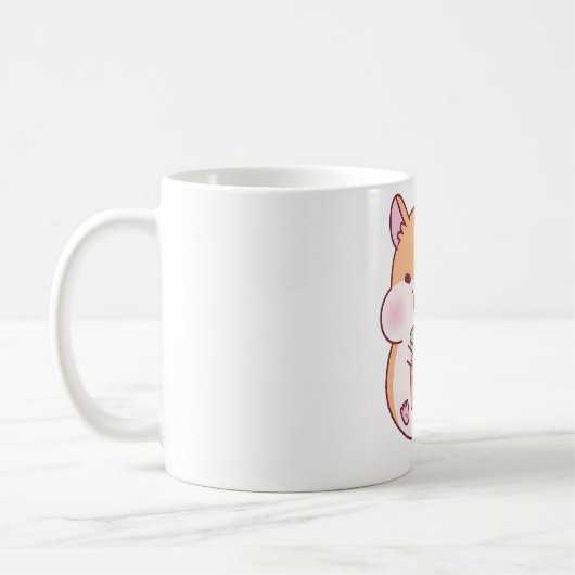 Süßer dicker Hamster liebt Boba-Tee Kaffeetasse (Links)