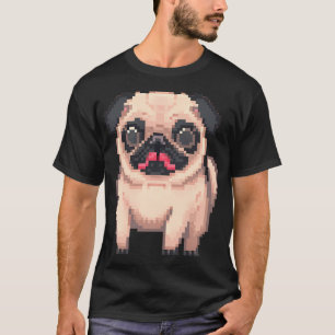 Süßer dicker Mops - Pixelkunst T-Shirt