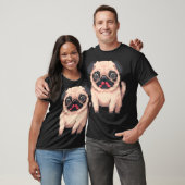 Süßer dicker Mops - Pixelkunst T-Shirt (Unisex)
