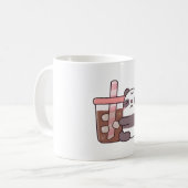 Süßer dicker Panda-Bär umarmt Eiskaffee Kaffeetasse (Vorderseite Links)