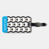 Süßer dicker Pinguin All-Over-Print-Muster editier Gepäckanhänger (Rückseite horizontal)