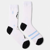 Süßer dicker Pinguin mit Schneeflocken Socken (Rechts)