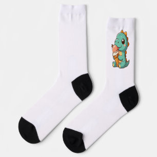 Süßer Dino, der Eis isst Socken