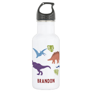 Süßer Dino-Dinosaurier-Kindername personalisiert Edelstahlflasche