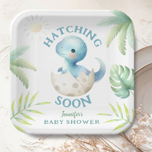 Süßer Dino-Junge Dinosaurier-Baby-Party  Pappteller