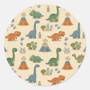 Süßer Dino Runder Aufkleber