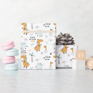 Süßer Dinosaurier Alles Gute zum Geburtstag Kinder Geschenkpapier