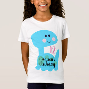 Süßer Dinosaurier Blau Geburtstagsfeier T-Shirt