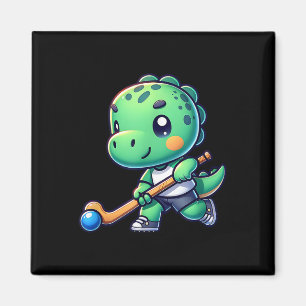 Süßer Dinosaurier Feldhockey-Mannschaft Spieler  Magnet