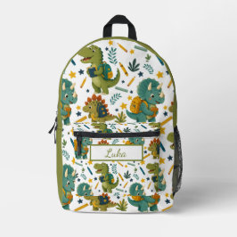 Süßer Dinosaurier geht zur Schule für Kinder Bedruckter Rucksack