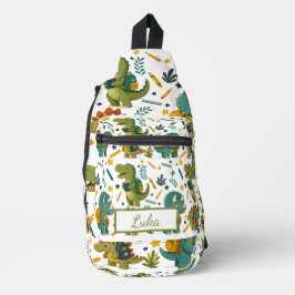 Süßer Dinosaurier geht zur Schule für Kinder Crossbody Bag