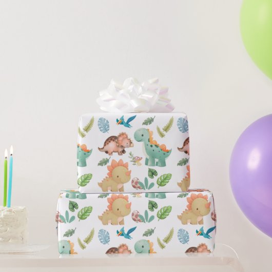 Süßer Dinosaurier Geschenkpapier (Partygeschenke)