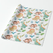 Süßer Dinosaurier Geschenkpapier (Ungerollt)