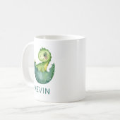 Süßer Dinosaurier Geschlechtsneutral Aquarell Indi Kaffeetasse (Vorderseite Links)