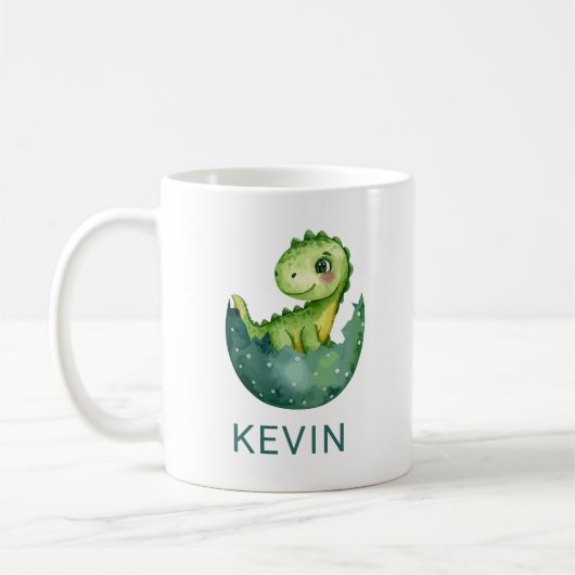 Süßer Dinosaurier Geschlechtsneutral Aquarell Indi Kaffeetasse (Links)