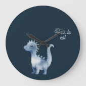 Süßer Dinosaurier Große Wanduhr (Vorderseite)