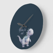 Süßer Dinosaurier Große Wanduhr (Winkel)