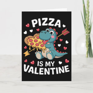 Süßer Dinosaurier hält Pizza für ein lustiges Vale Karte