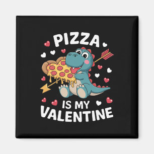 Süßer Dinosaurier hält Pizza für ein lustiges Vale Magnet