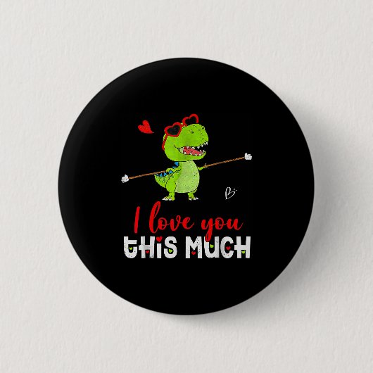 Süßer Dinosaurier Ich Liebe Dich So Sehr Valentins Button (Vorderseite)