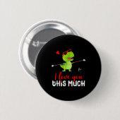 Süßer Dinosaurier Ich Liebe Dich So Sehr Valentins Button (Vorne & Hinten)