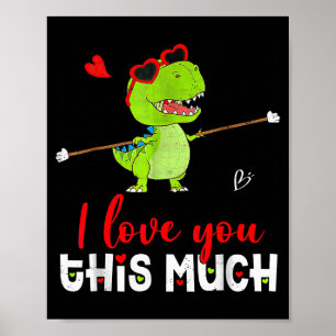 Süßer Dinosaurier Ich Liebe Dich So Sehr Valentins Poster