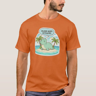 Süßer Dinosaurier-Insel-Modus Aktiviertropische Fe T-Shirt