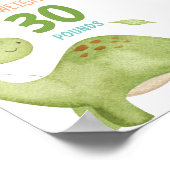 Süßer Dinosaurier-Junge 1. Geburtstag Meilenstein- Poster (Ecke)