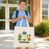 Süßer Dinosaurier-Kinder-Name-Schule Tragetasche