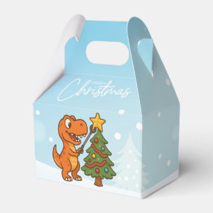 Süßer Dinosaurier mit Weihnachtsbaum Geschenkschachtel