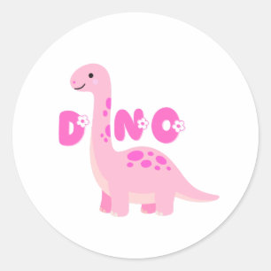 Süßer Dinosaurier 🦕 Runder Aufkleber