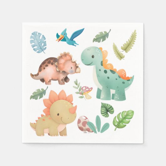 süßer Dinosaurier  Serviette (Vorderseite)